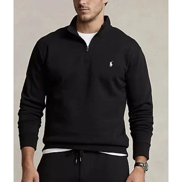 Polo Ralph Lauren Men's Double-Knit Quarter-Zip Pullover 4XB Black NWT